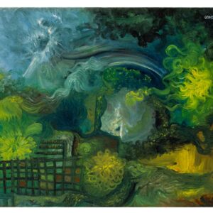 ציור מופשט שנקרא "בראשית - תוהו ובוהו"