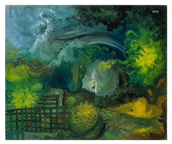 ציור מופשט שנקרא "בראשית - תוהו ובוהו"