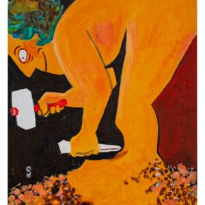 ציור של פסל אדם אשר מפסל את עצמו