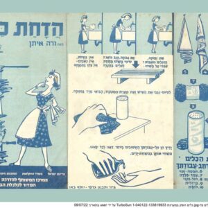 פוסטר שמשרד החקלאות הוציא להדריך נשים כיצד להדיח כלים.