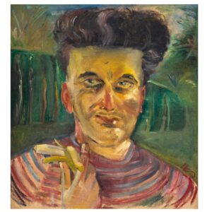 פורטרט שיוסף באו צייר את עצמו אוכל בננה