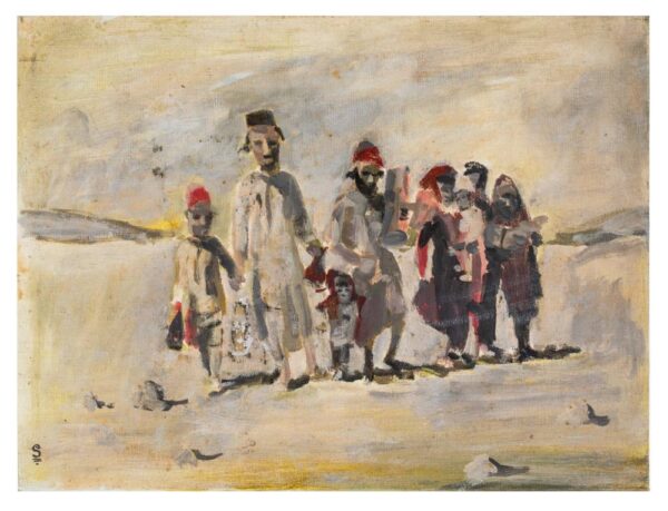 משפחה תימנית בדרכם לישראל דרך המדבר